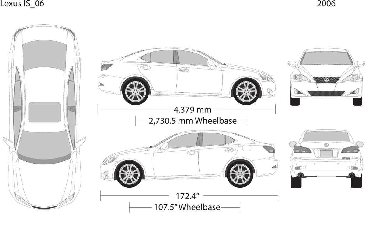2006 Lexus IS vector wrap template, Design-Ready PDF - GravBase