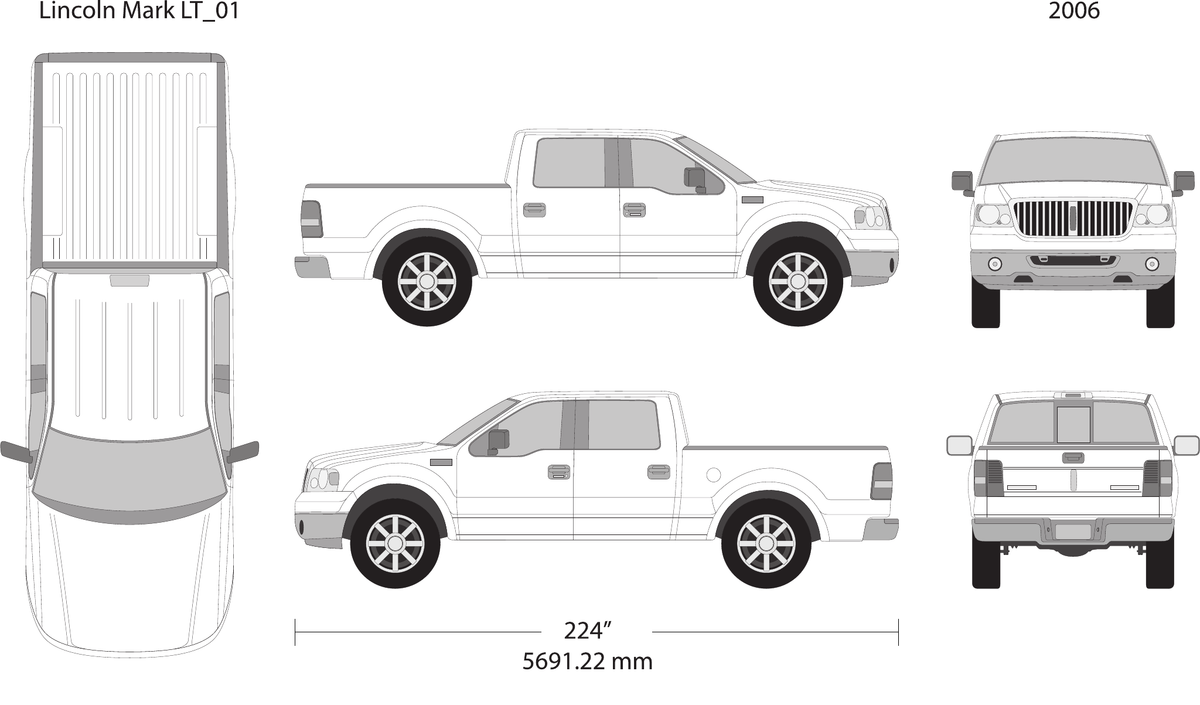 2006 Lincoln Mark LT vector wrap template, Design-Ready PDF - GravBase