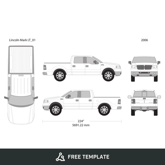 2006 Lincoln Mark LT free vector vehicle wrap template - GravBase