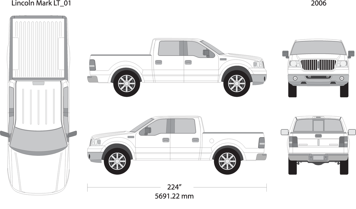 2006 Lincoln Mark Lt V01 Vehicle Wrap Template