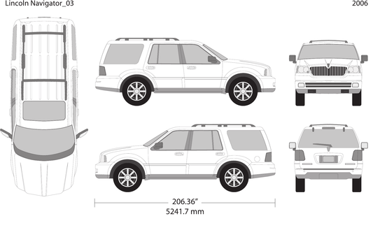 2006 Lincoln Navigator Vector Wrap Template - GravBase
