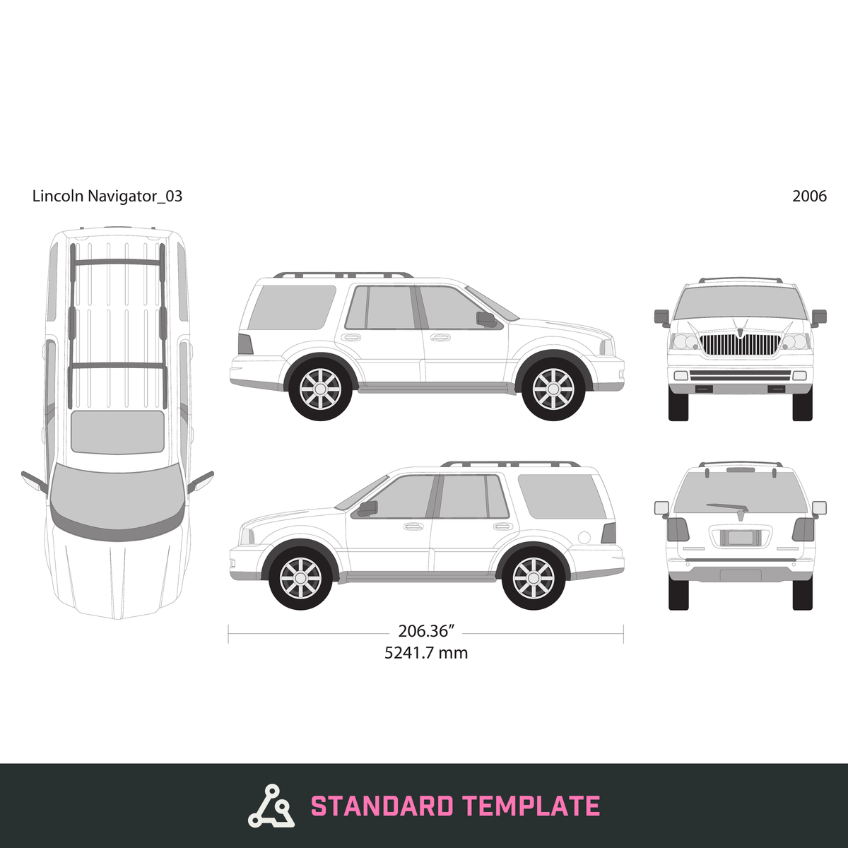 2006 Lincoln Navigator vector wrap template, Design-Ready PDF - GravBase
