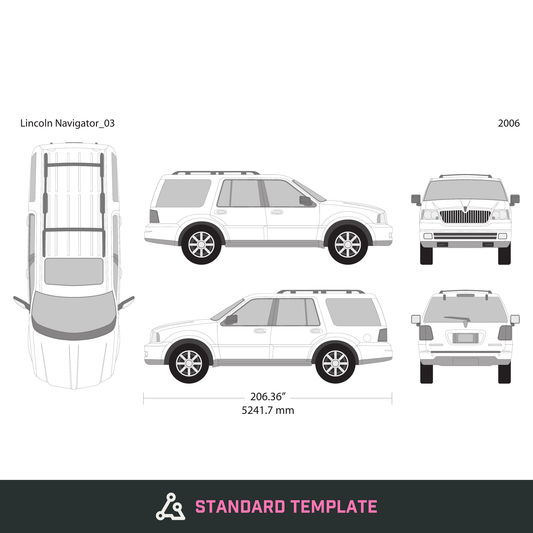 2006 Lincoln Navigator vector wrap template, Design-Ready PDF - GravBase