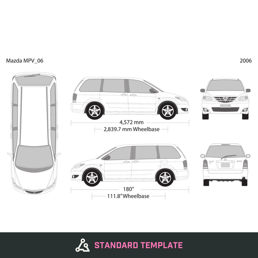 2006 Mazda MPV vector wrap template, Design-Ready PDF - GravBase