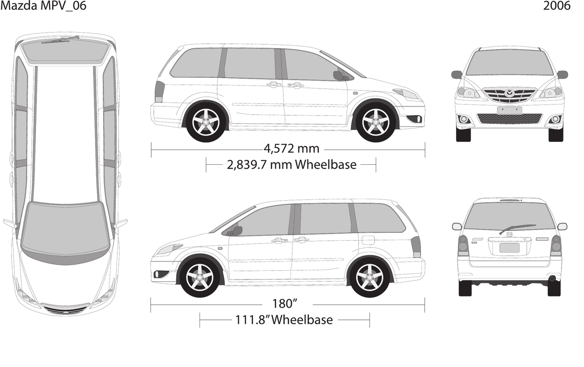 2006 Mazda MPV vector wrap template, Design-Ready PDF - GravBase