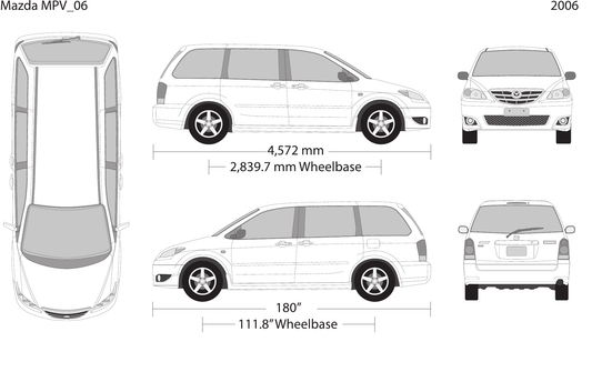 2006 Mazda MPV vector wrap template, Design-Ready PDF - GravBase