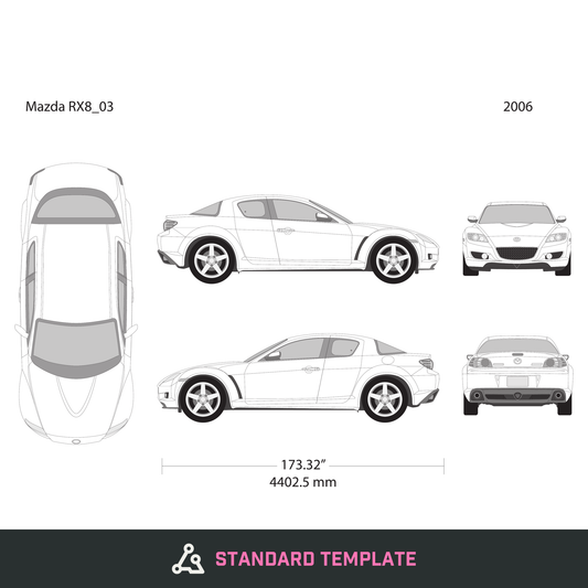 2006 Mazda RX8 vector wrap template, Design-Ready PDF - GravBase
