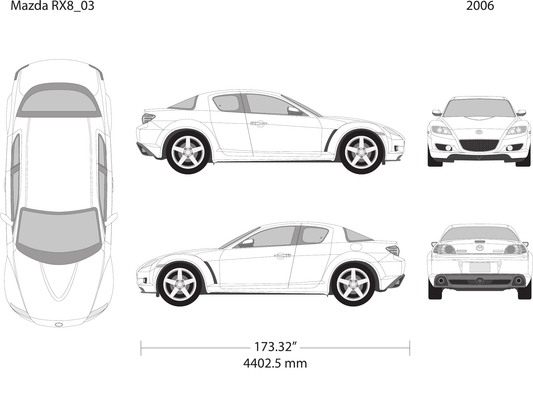2006 Mazda RX8 vector wrap template, Design-Ready PDF - GravBase