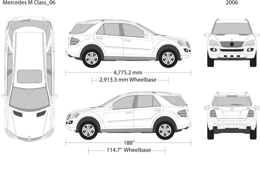 2006 Mercedes M-Class vector wrap template, Design-Ready PDF - GravBase