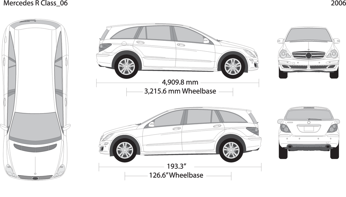2006 Mercedes R Class V06 Vehicle Wrap Template