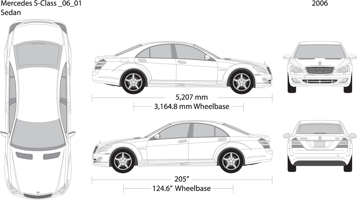 2006 Mercedes S Class V01 Vehicle Wrap Template