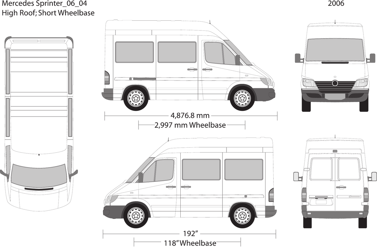 2006 Mercedes Sprinter vector wrap template V04, Design-Ready PDF - GravBase