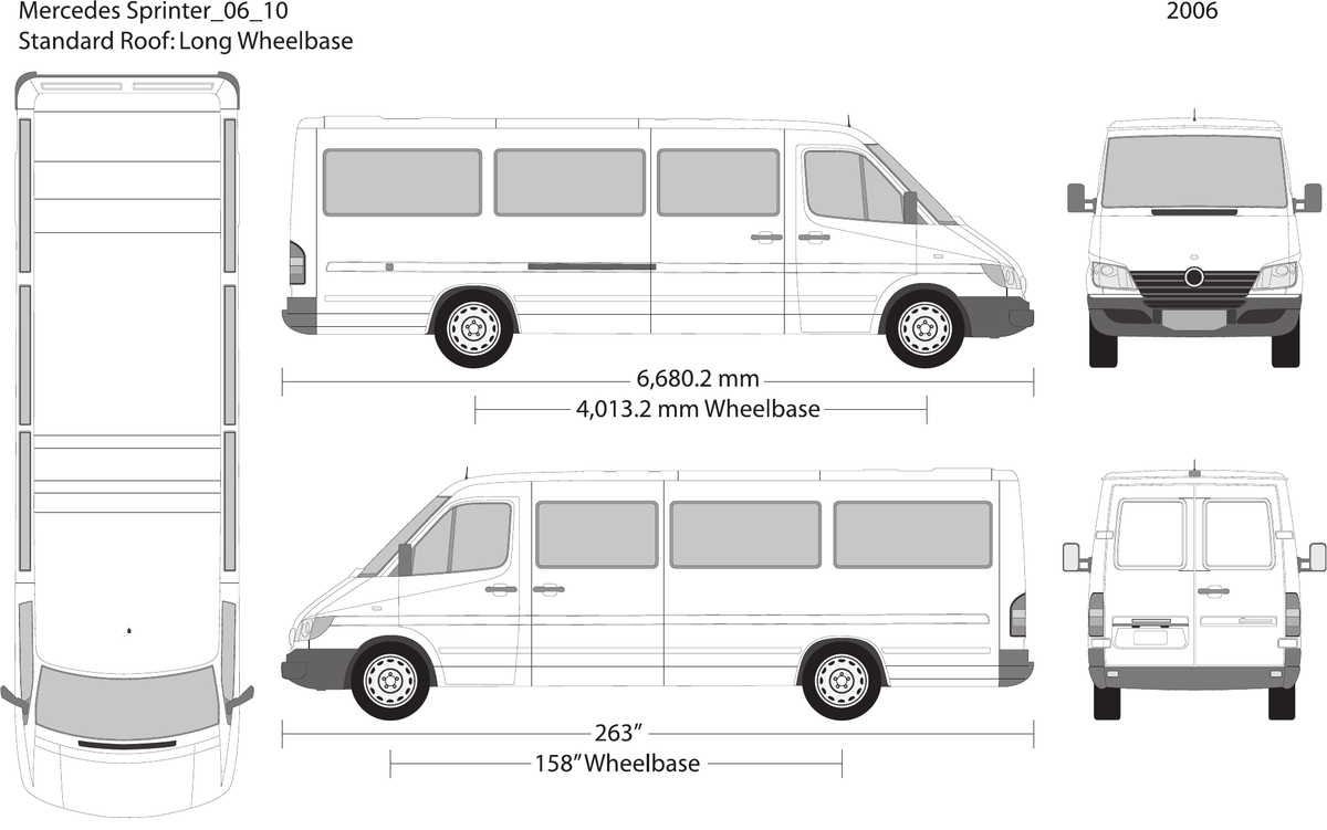 2006 Mercedes Sprinter vector wrap template V10, Design-Ready PDF - GravBase