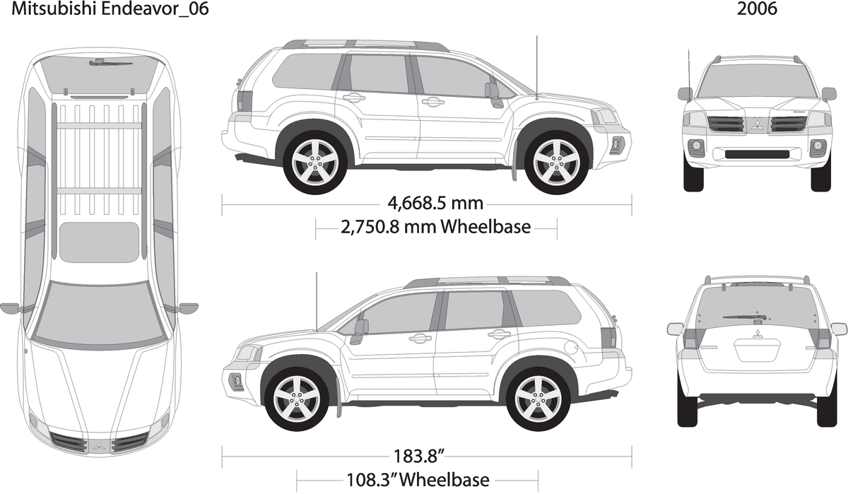 2006 Mitsubishi Endeavor V06 Vehicle Wrap Template