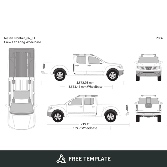2006 Nissan Frontier front view free vector vehicle wrap template - GravBase