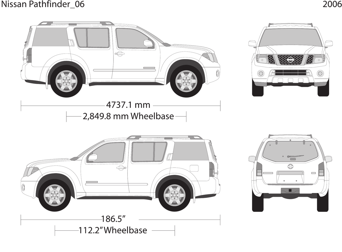 2006 Nissan Pathfinder vector wrap template, Design-Ready PDF - GravBase