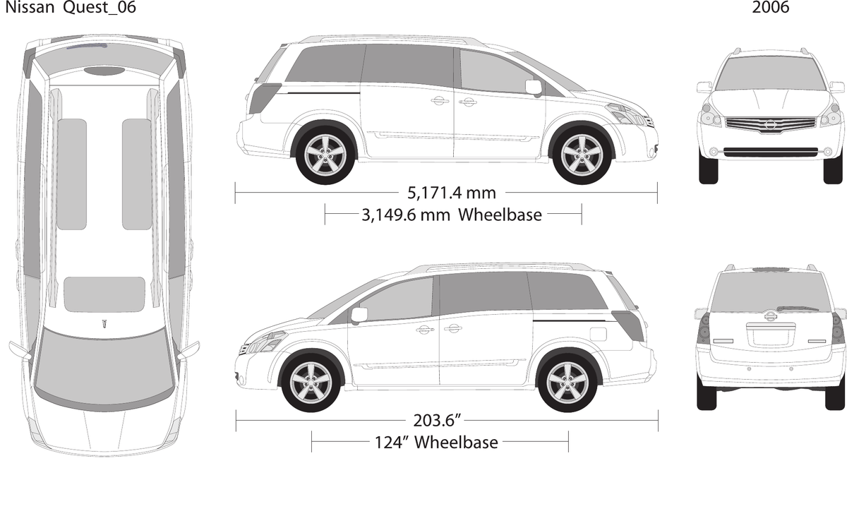 2006 Nissan Quest vector wrap template, Design-Ready PDF - GravBase