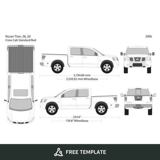 2006 Nissan Titan free vector vehicle wrap template - GravBase
