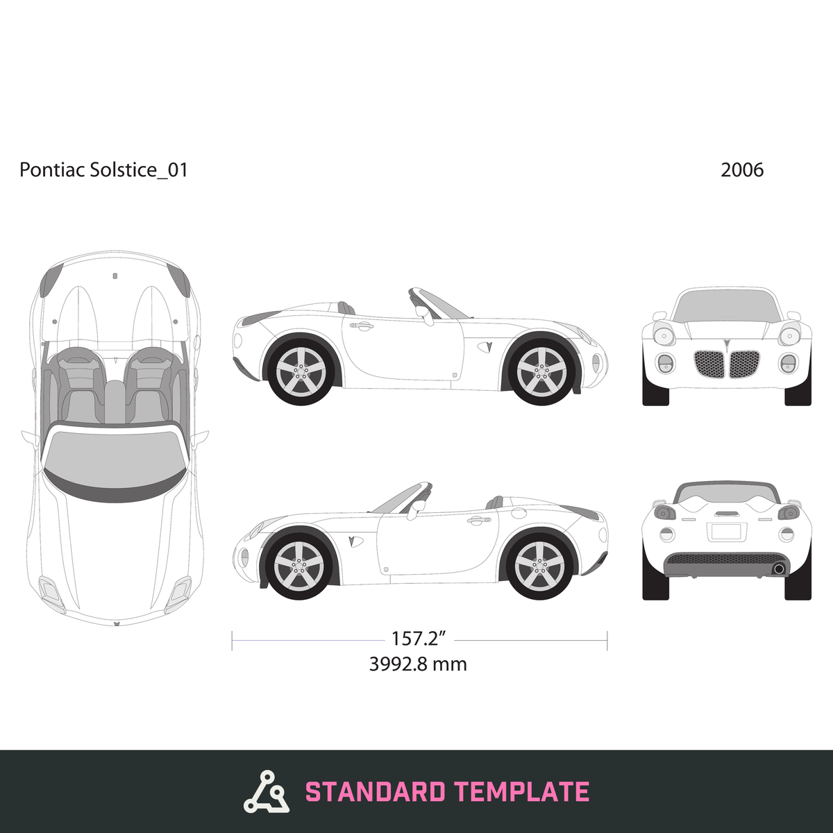 2006 Pontiac Solstice vector wrap template, Design-Ready PDF - GravBase