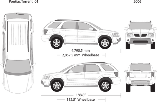 2006 Pontiac Torrent vector wrap template, Design-Ready PDF - GravBase