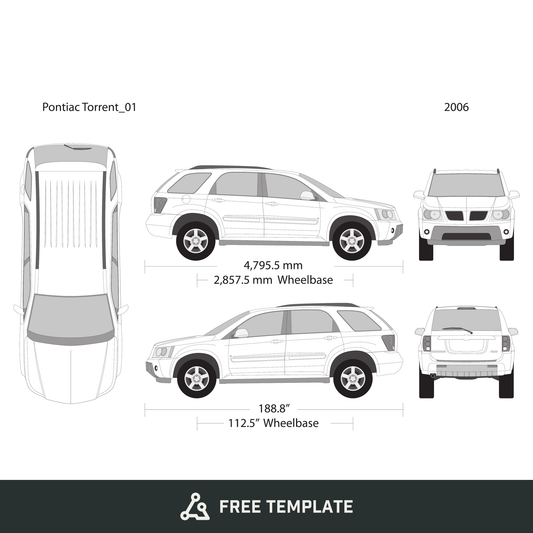 2006 Pontiac Torrent free vector vehicle wrap template - GravBase