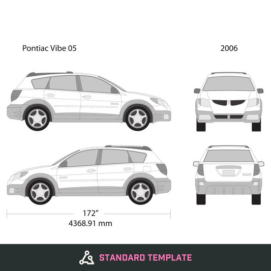 2006 Pontiac Vibe vector wrap template V05, Design-Ready PDF - GravBase