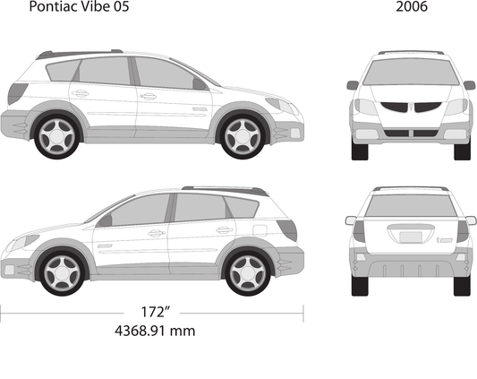 2006 Pontiac Vibe vector wrap template V05, Design-Ready PDF - GravBase