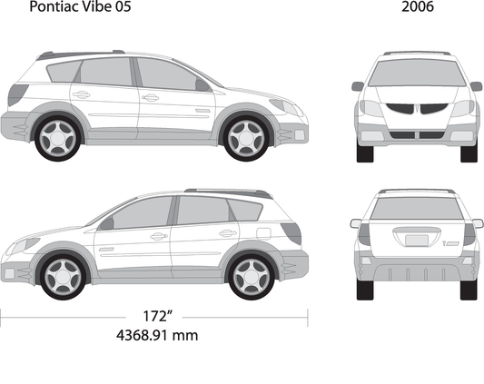 2006 Pontiac Vibe V05 Vehicle Wrap Template