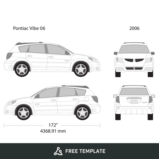 2006 Pontiac Vibe free vector vehicle wrap template - GravBase