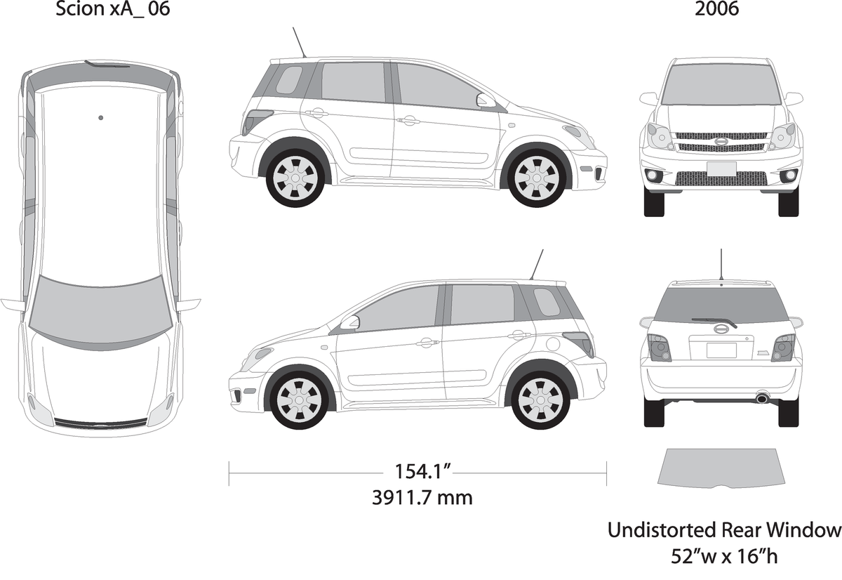2006 Scion Xa V06 Vehicle Wrap Template