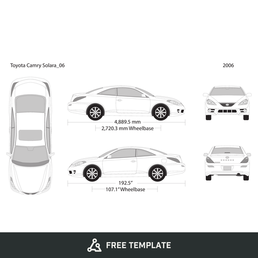 2006 Toyota Camry Solara free vector vehicle wrap template - GravBase