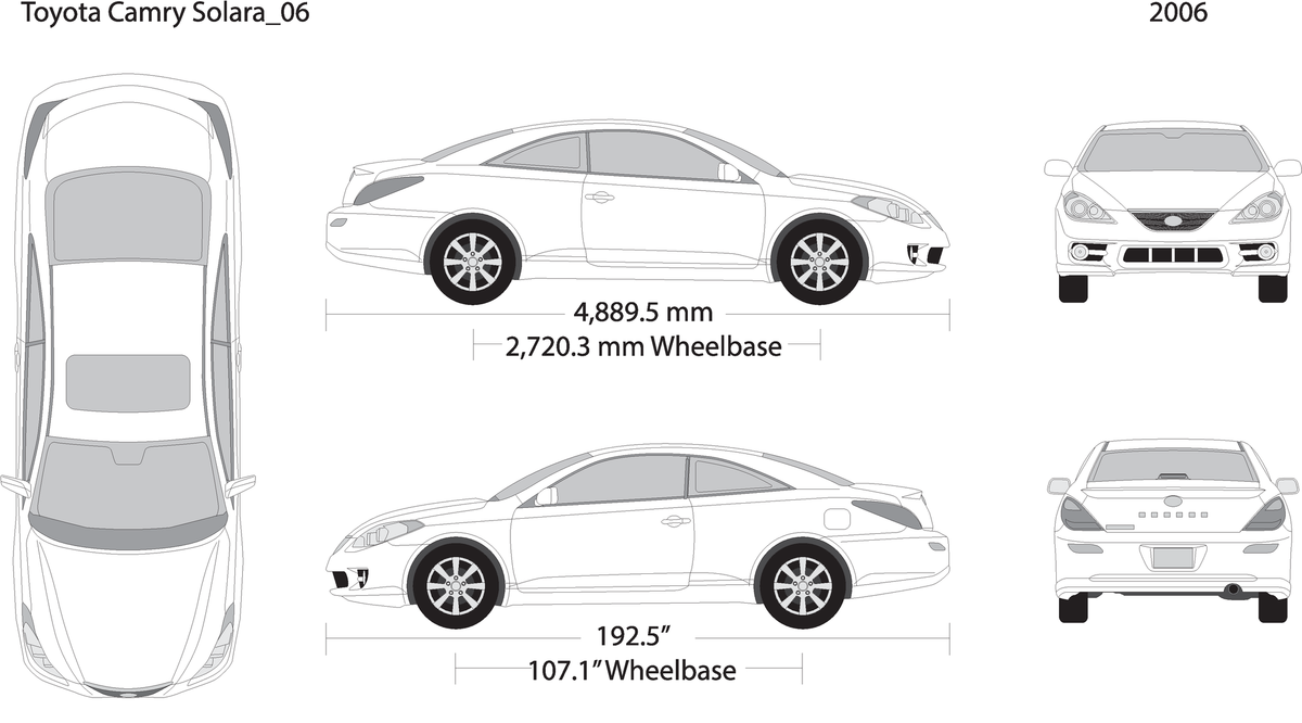 2006 Toyota Camry Solara V06 Vehicle Wrap Template