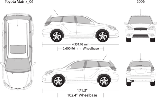 2006 Toyota Matrix Vector Wrap Template - GravBase