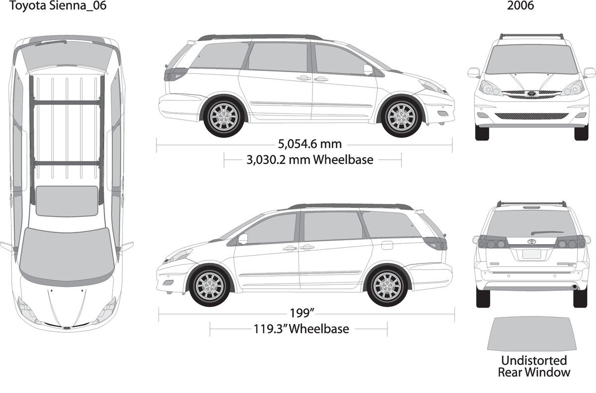 2006 Toyota Sienna V06 Vehicle Wrap Template