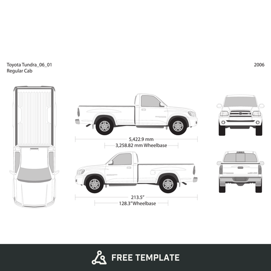 2006 Toyota Tundra free vector vehicle wrap template - GravBase