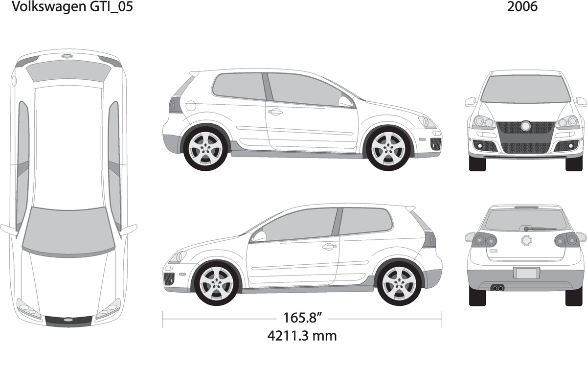 2006 Volkswagen Gti V05 Vehicle Wrap Template