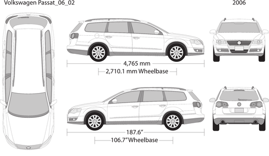 2006 Volkswagen Passat vector wrap template, Design-Ready PDF - GravBase