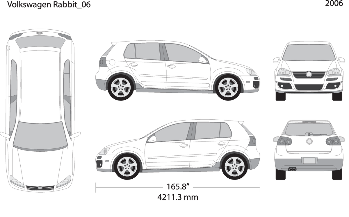 2006 Volkswagen Rabbit V06 Vehicle Wrap Template