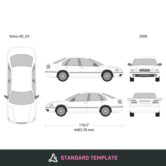 2006 Volvo 40 vector wrap template V03, Design-Ready PDF - GravBase