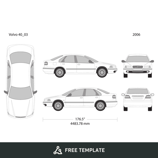 2006 Volvo 40 free vector vehicle wrap template - GravBase