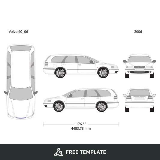 2006 Volvo 40 free vector vehicle wrap template - GravBase