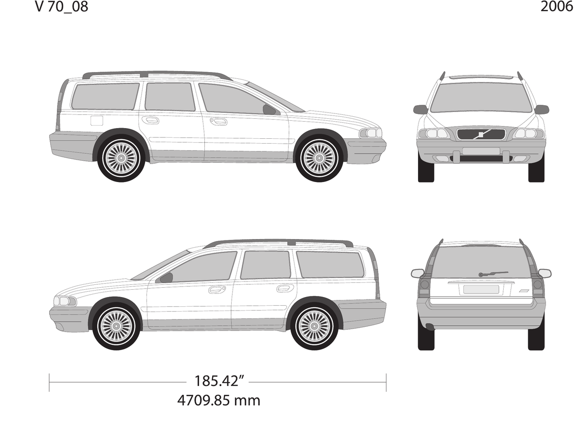 2006 Volvo 70 vector wrap template V08, Design-Ready PDF - GravBase