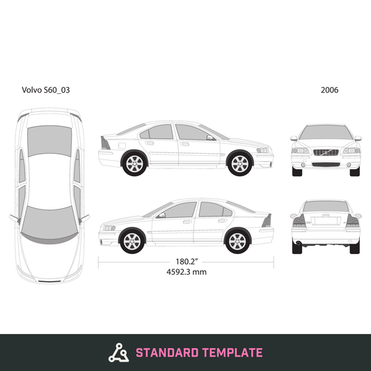 2006 Volvo S60 vector wrap template, Design-Ready PDF - GravBase