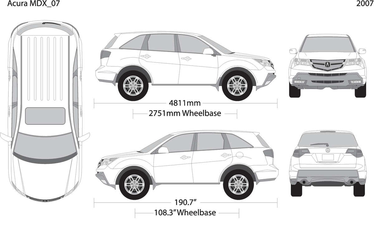 2007 Acura Mdx V07 Vehicle Wrap Template