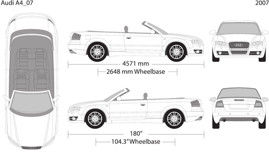 2007 Audi A4 vector wrap template V07, Design-Ready PDF - GravBase