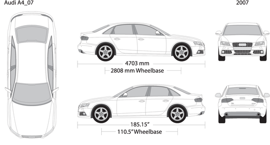 2007 Audi A4 V2 Vehicle Wrap Template