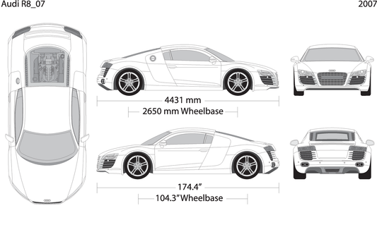 2007 Audi R8 V07 Vehicle Wrap Template