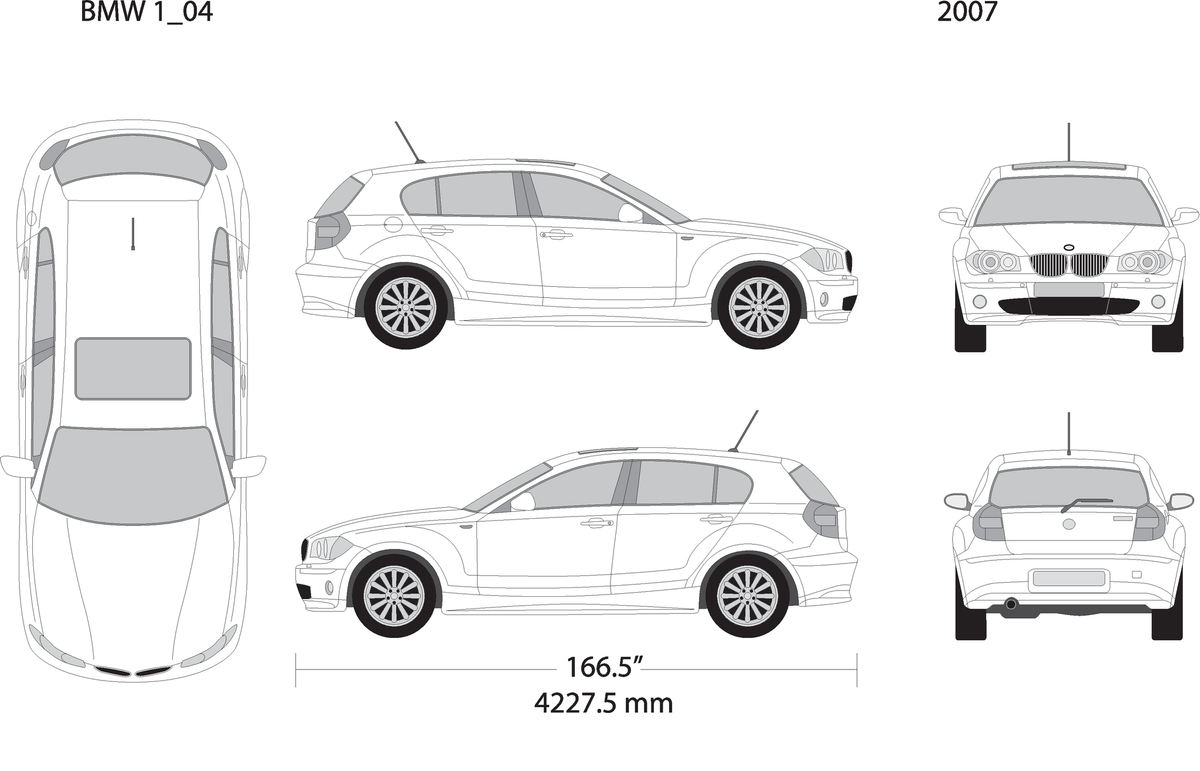 2007 Bmw 1 V04 Vehicle Wrap Template