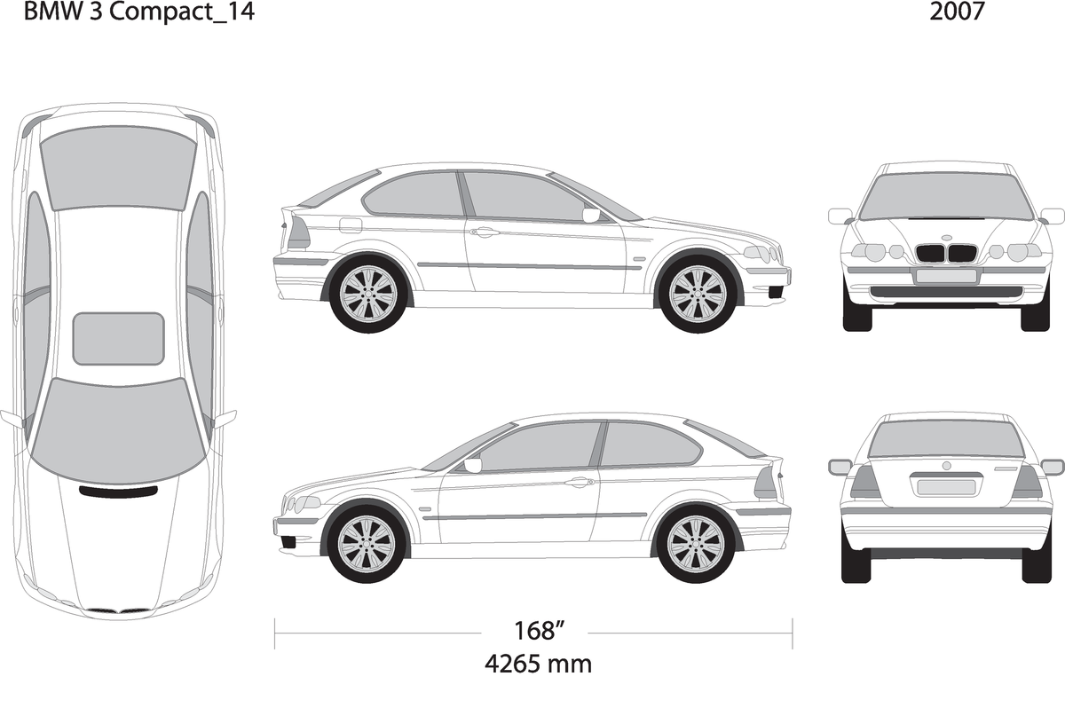 2007 Bmw 3 V14 Vehicle Wrap Template