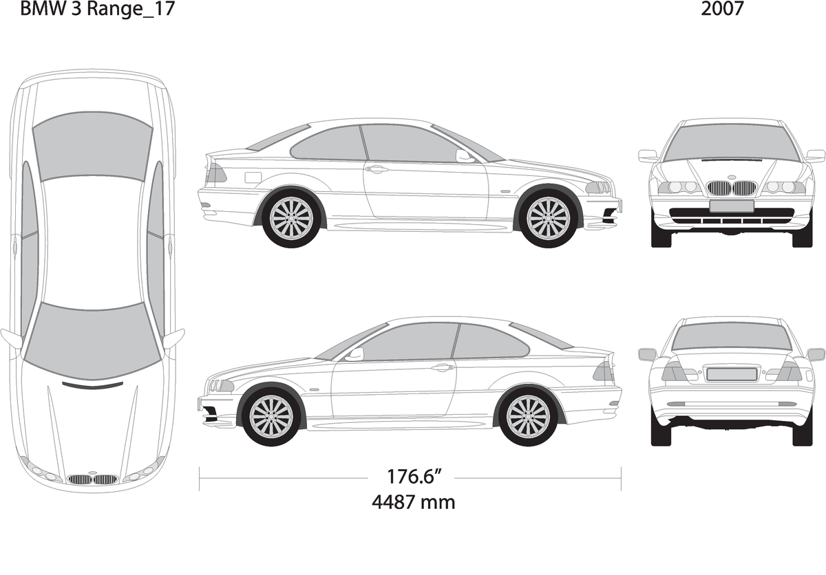 2007 Bmw 3 V17 Vehicle Wrap Template